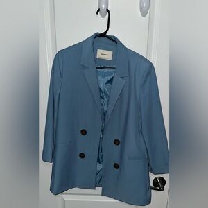 Women's Blue Double-Breasted Jacket blazer